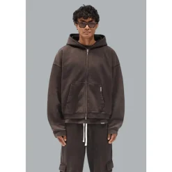 Initial Boxy Zip Through Hoodie