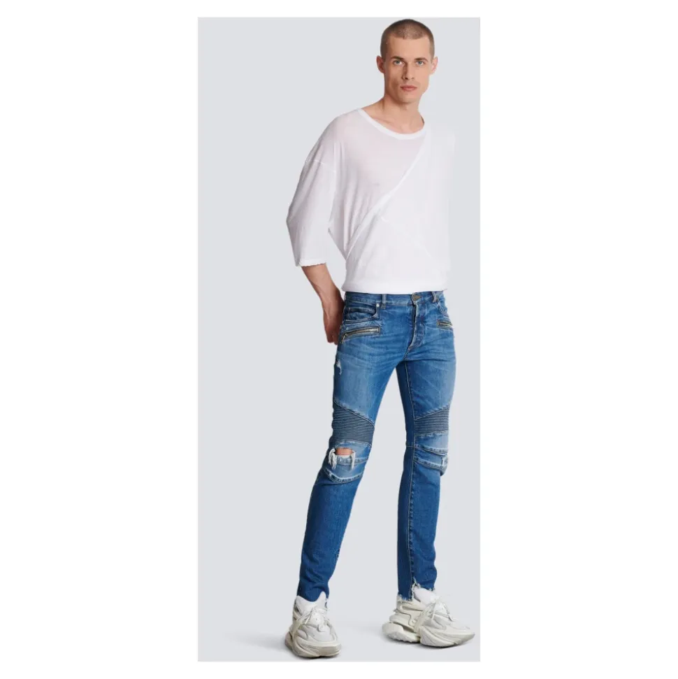Jeansy slim-fit z bawełny