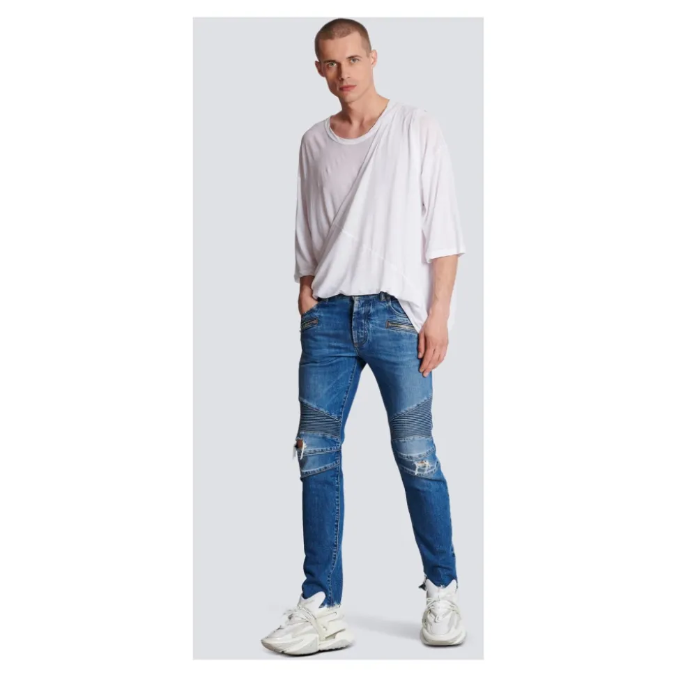 Jeansy slim-fit z bawełny