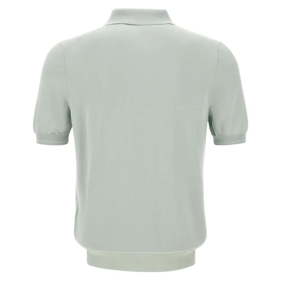 Jedwabno-bawełniana koszulka polo