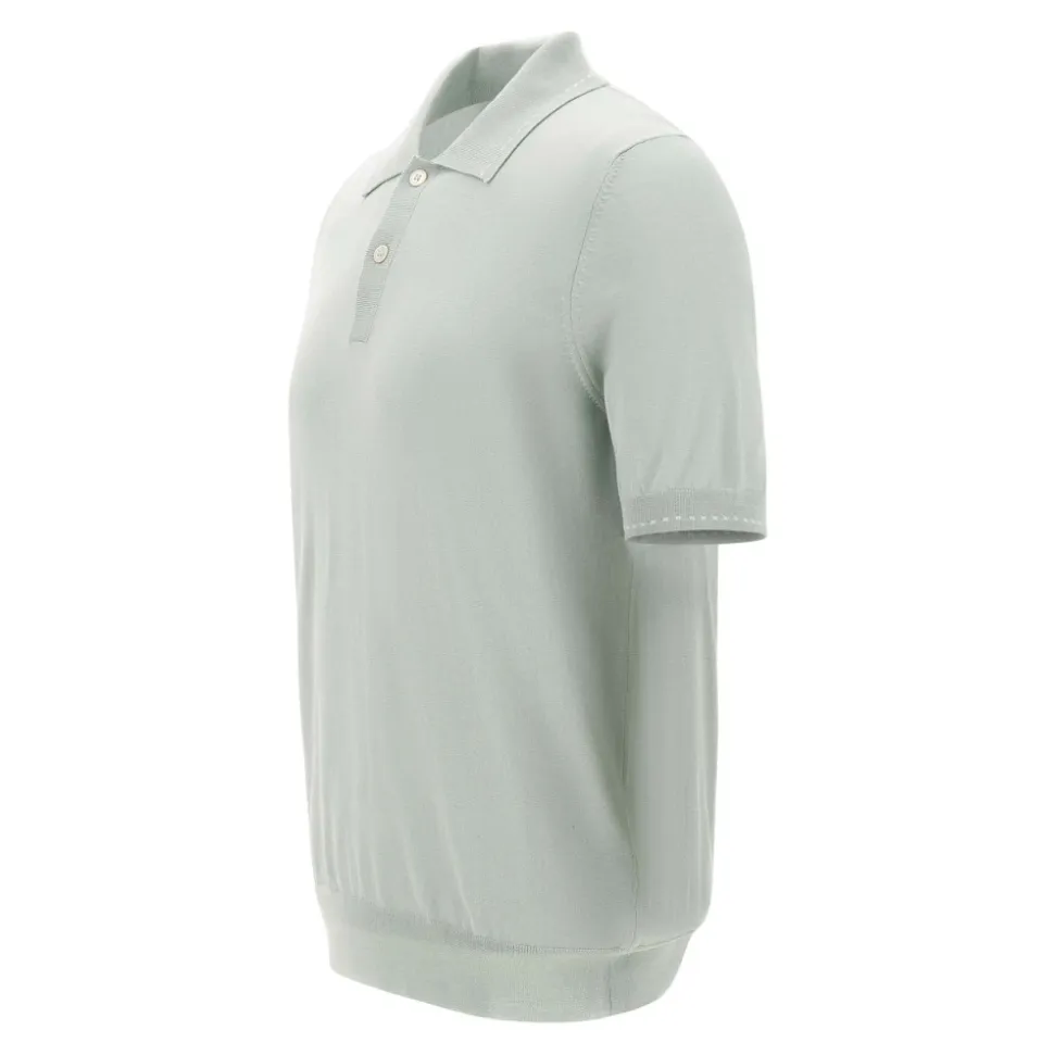 Jedwabno-bawełniana koszulka polo