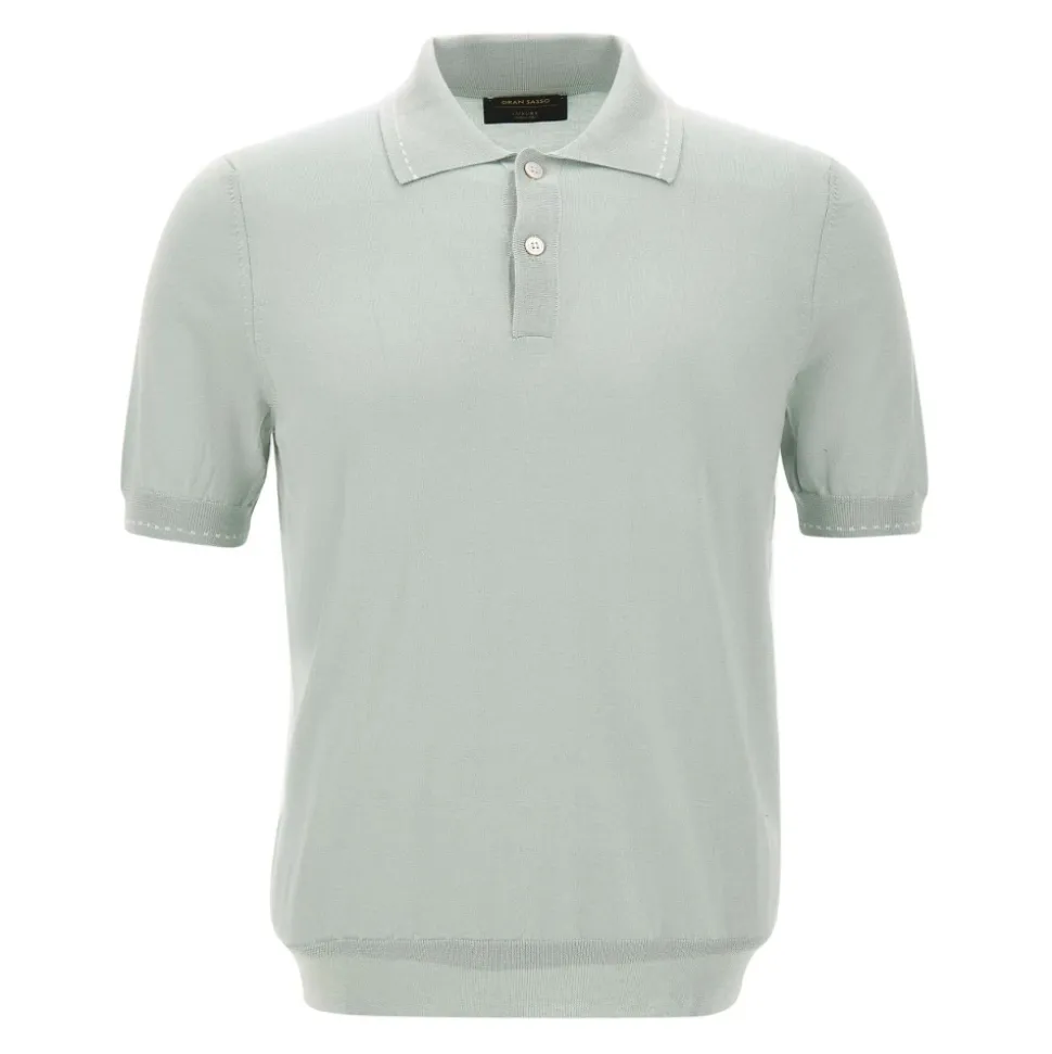 Jedwabno-bawełniana koszulka polo