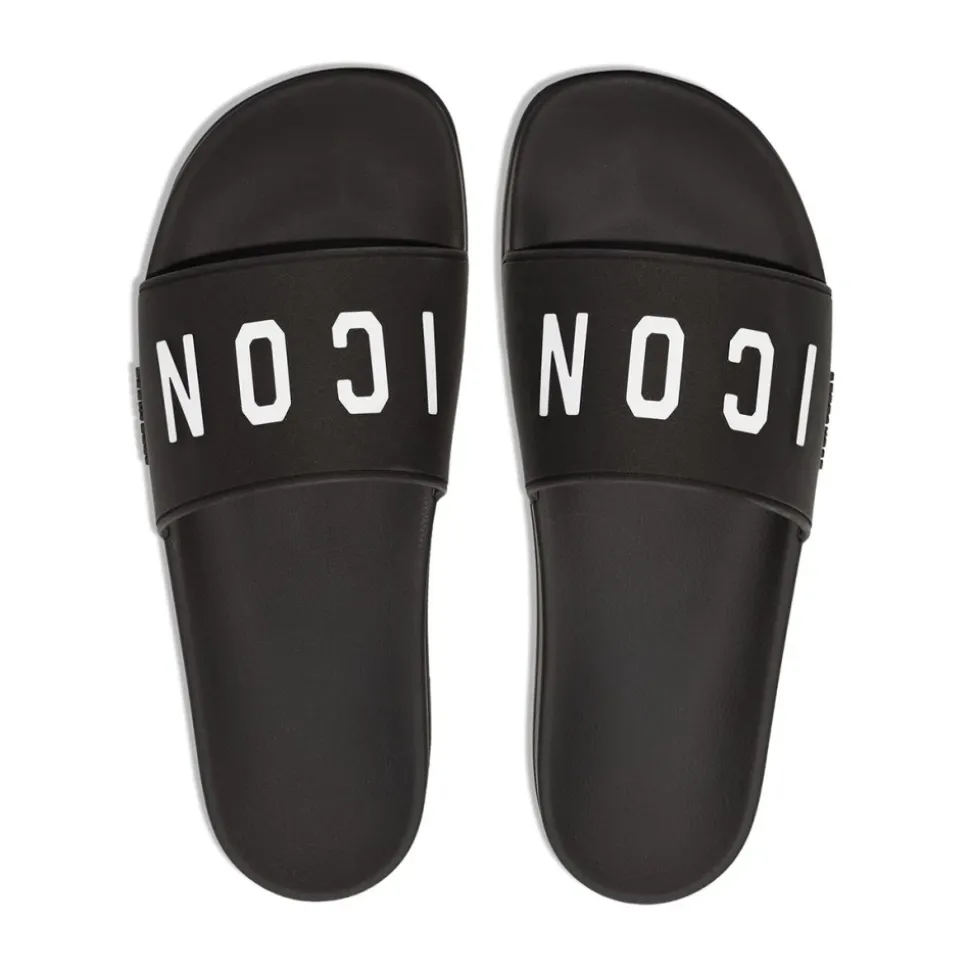 Klapki z nadrukiem logo Black