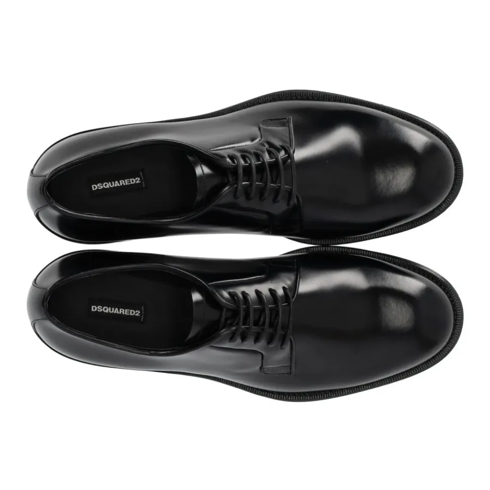 Klasyczne Buty Derby z Czarną Skórą