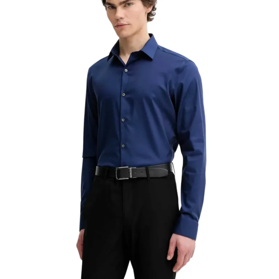 Koszula męska bawełniana slim fit, rozciągliwa, nieprasująca się