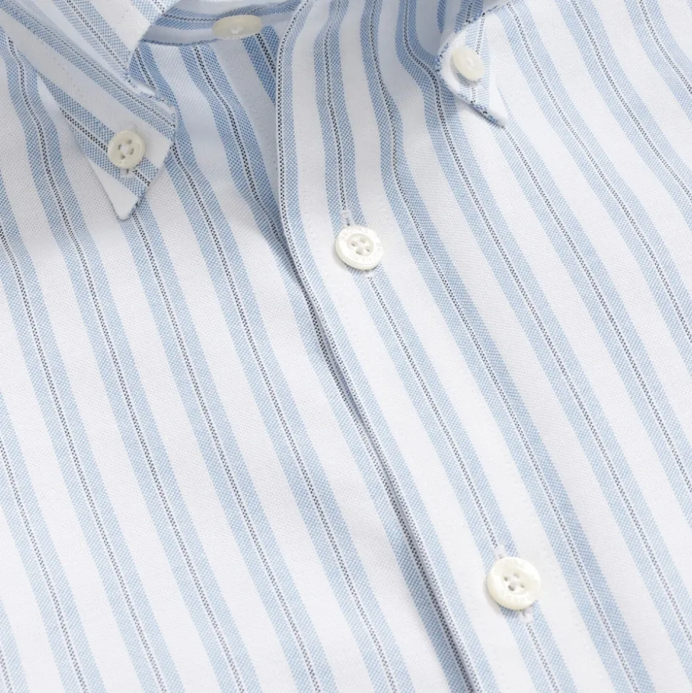 Koszula Oxford Slim Fit w kratę, elastyczna, nie wymagająca prasowania, z kołnierzykiem zapinanym na guziki