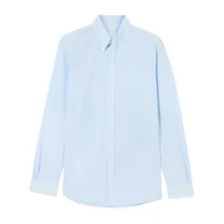Koszula Slim Fit z Barwionej Bawełny Zapinana na Guziki