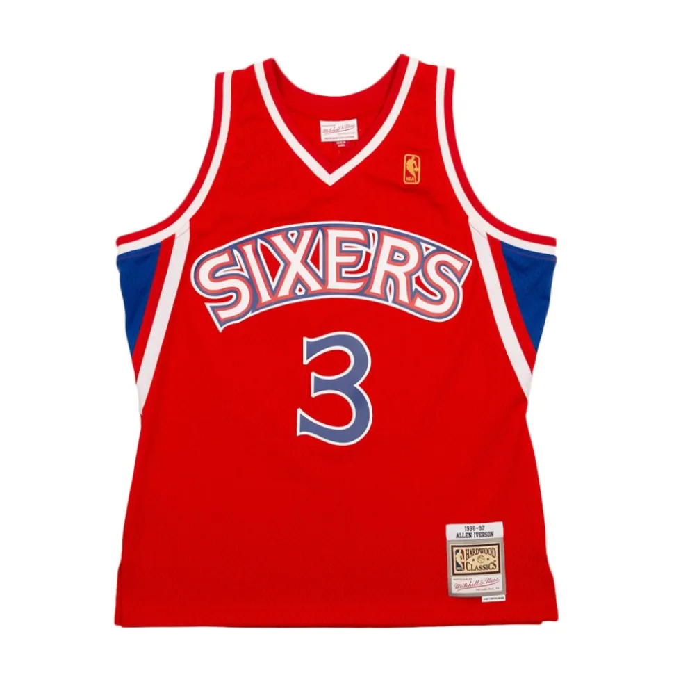 KOSZULKA MITCHELLNESS NBA SWINGMAN ROAD JERSEY 76ERS 96 ALLEN IVERSON SCARLET