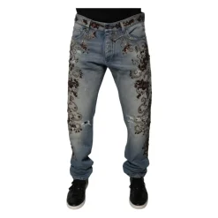 Kwiatowa Haftka Skinny Jeans