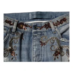 Kwiatowa Haftka Skinny Jeans