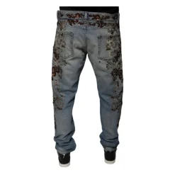 Kwiatowa Haftka Skinny Jeans