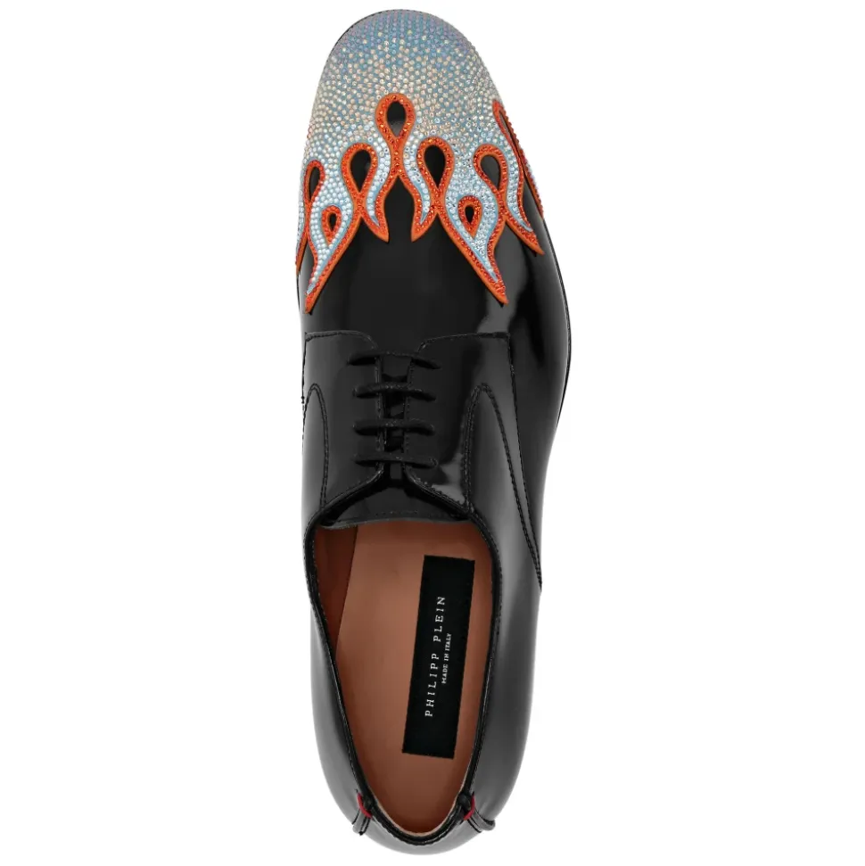 Lace Up Shoes Strass Flame