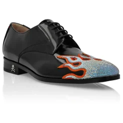 Lace Up Shoes Strass Flame