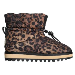 Leopardowe Botki z Podszewką Buty