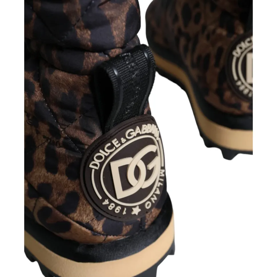 Leopardowe Botki z Podszewką Buty