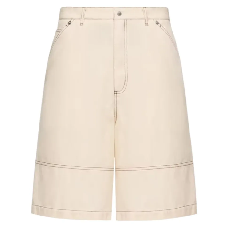Linen & Cotton Gabardine Cargo Shorts