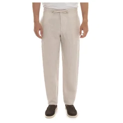 Linen trousers with drawstring