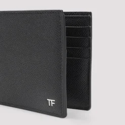 Mały skórzany portfel bifold ze skóry groszkowanej