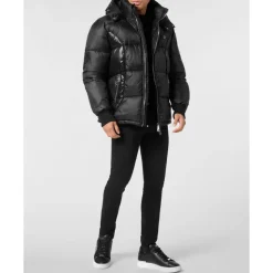 Mix Nylon Short Puffer Jacket