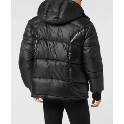 Mix Nylon Short Puffer Jacket