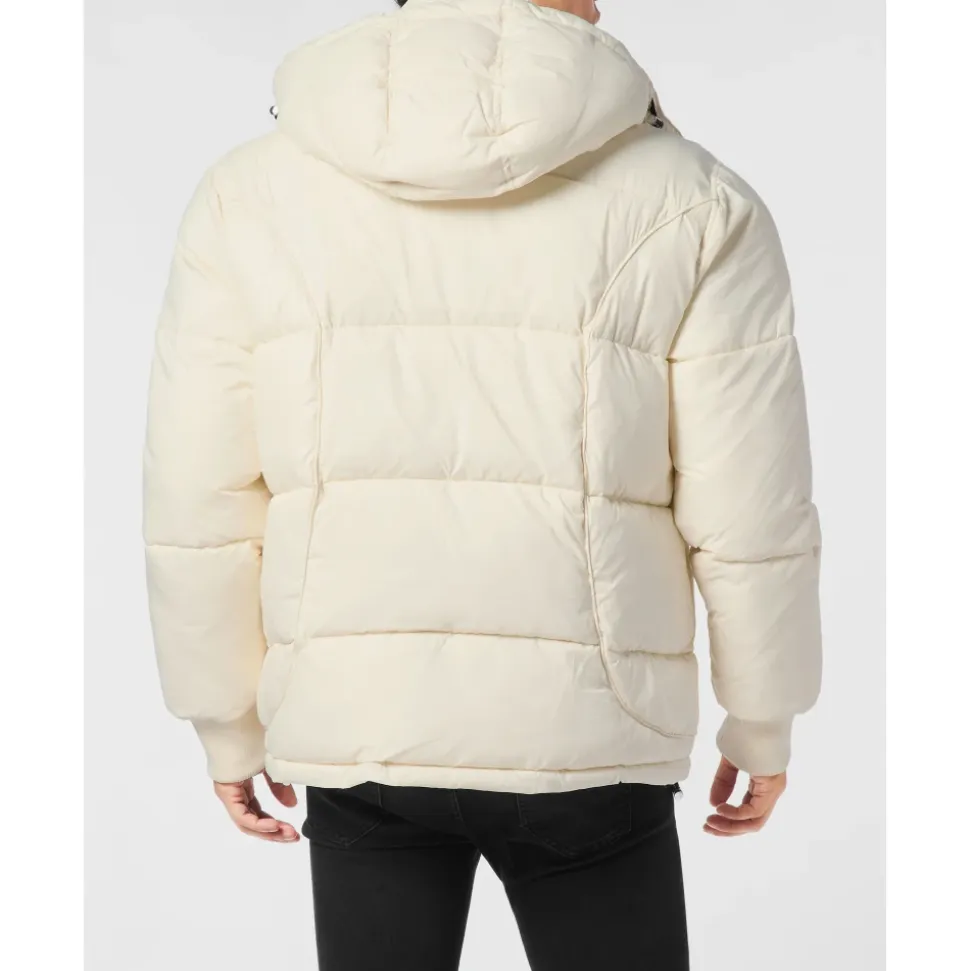 Mix Nylon Short Puffer Jacket