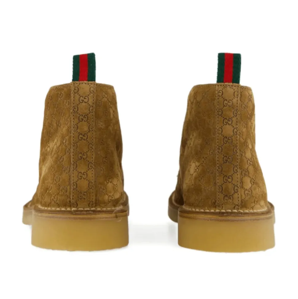 Monogramowe Zamszowe Buty na Sznurowadła
