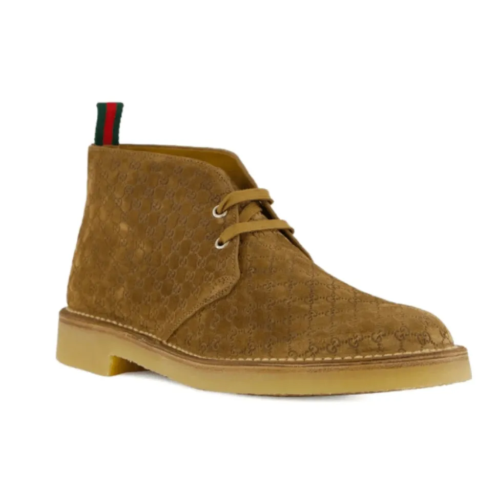 Monogramowe Zamszowe Buty na Sznurowadła