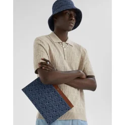 Niebieski Denim Bucket Hat Made in Italy