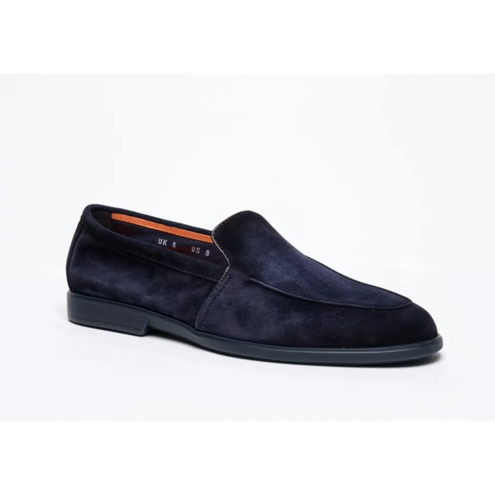 Niebieskie Loafersy zamszowe