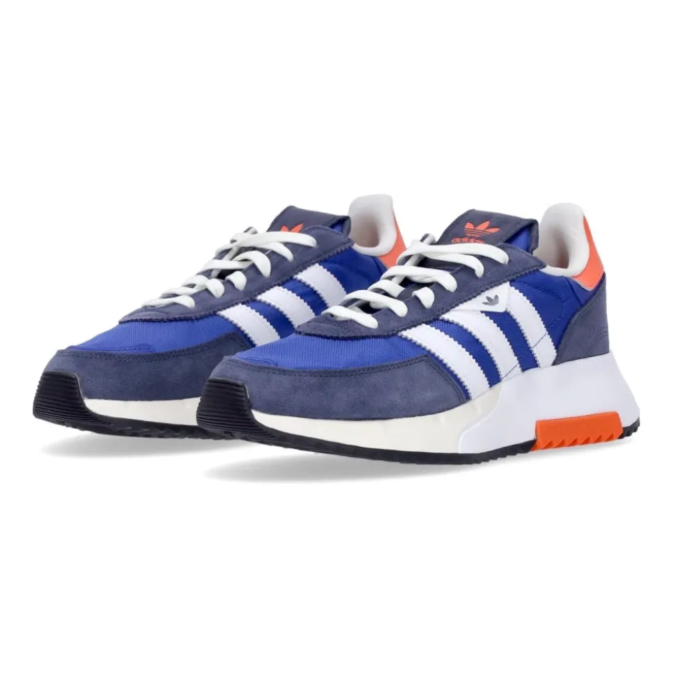 Niebieskie niskie buty sportowe z białymi detalami