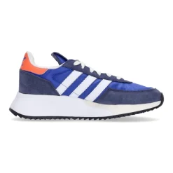 Niebieskie niskie buty sportowe z białymi detalami