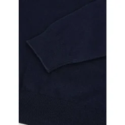 Niebieski Sweter z Half-Zipem
