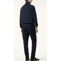 Niebieski Sweter z Half-Zipem