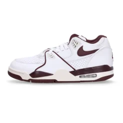 Niski Biało-Bordowy Sneaker w Stylu Flight