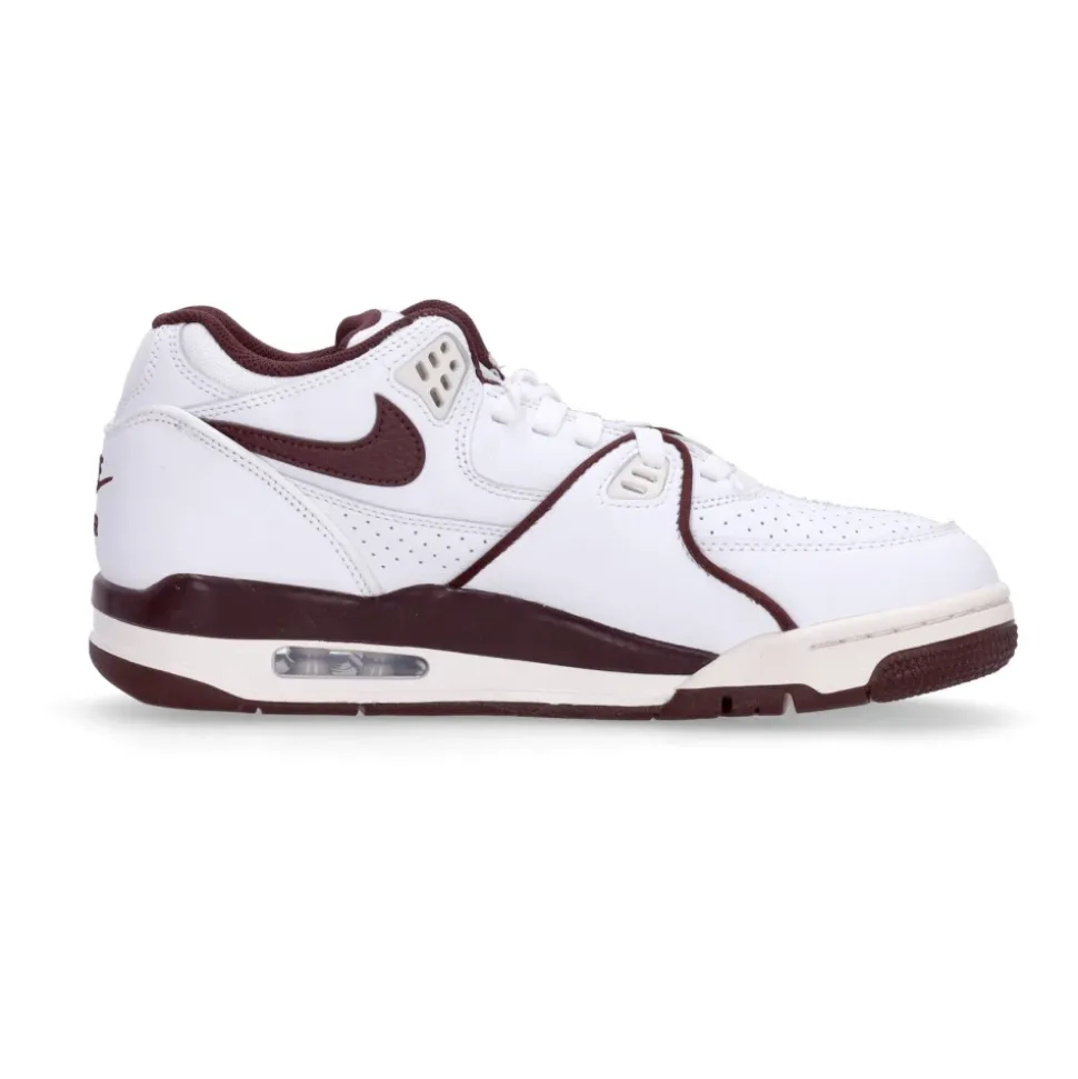 Niski Biało-Bordowy Sneaker w Stylu Flight