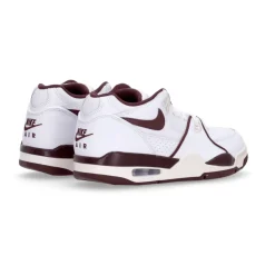 Niski Biało-Bordowy Sneaker w Stylu Flight