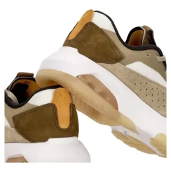 Niskie Sneakersy Khaki/Biały/Jasna Oliwka Odblaskowe
