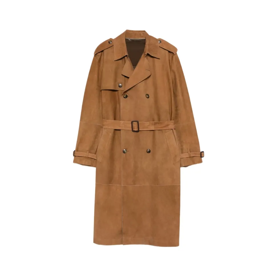 Nuvola Lambskin Suede Trench Coat