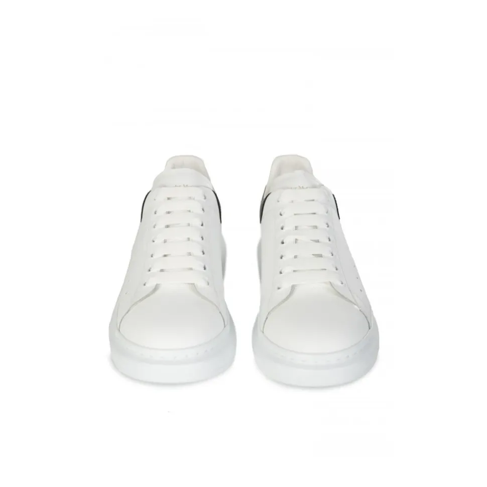 Oversized White/Black Leather low-top sneakers