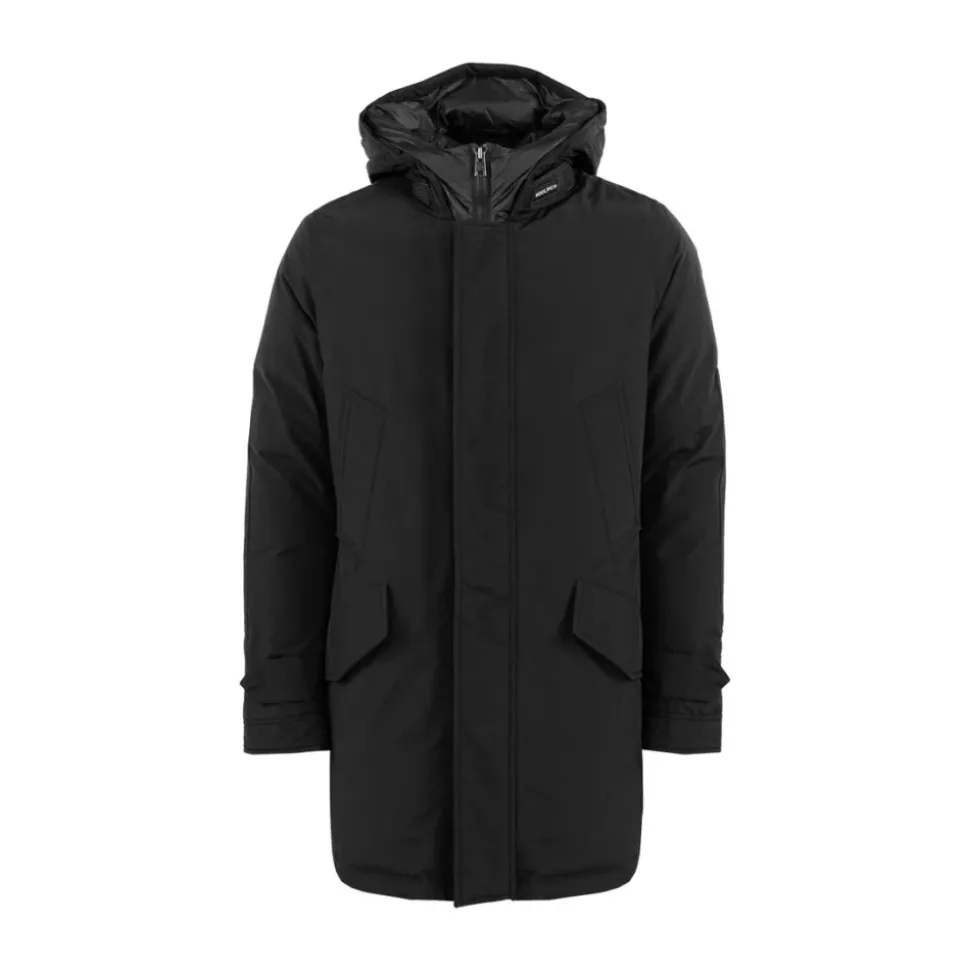 Parka męska z wysokim kołnierzem Polar czarna