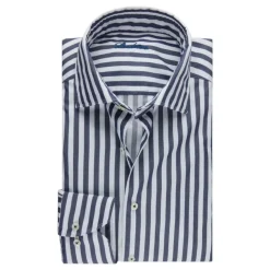 Pasiasta koszula slim fit z diagonalu