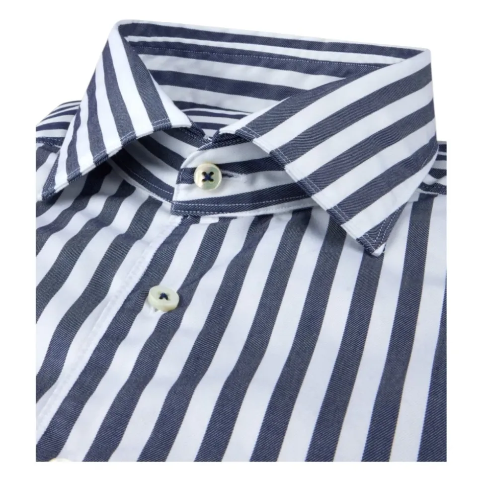 Pasiasta koszula slim fit z diagonalu
