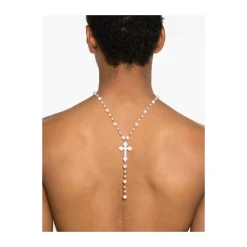 Pearl Rosary Cross Necklace