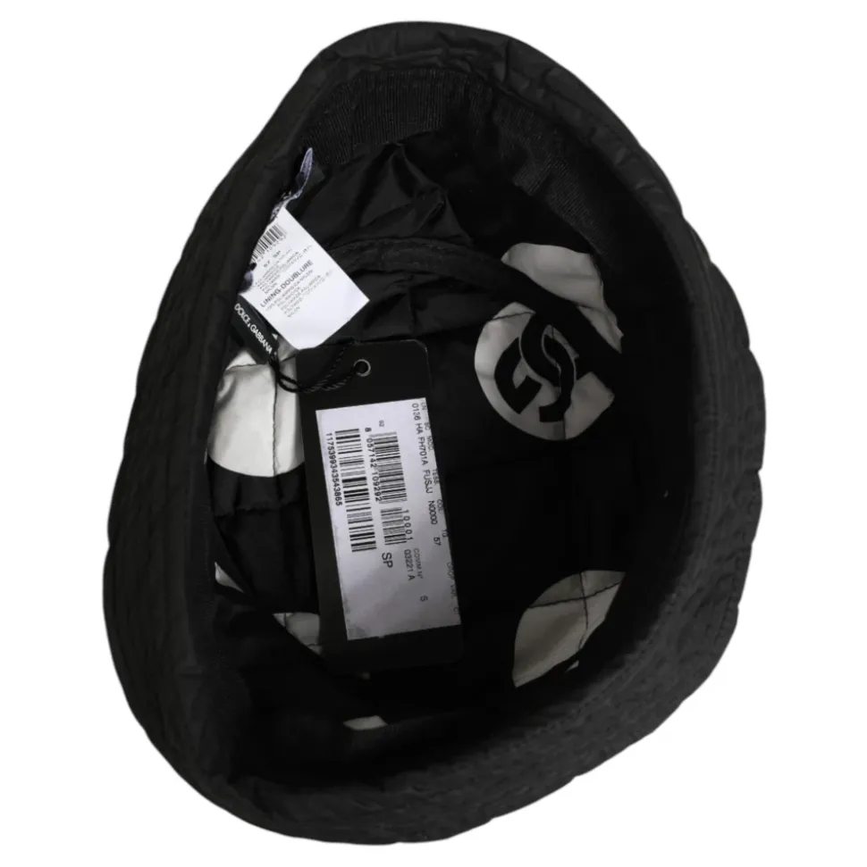 Pikowany nylonowy kapelusz typu bucket