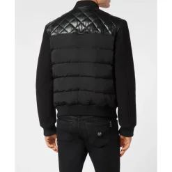 Puffer Leather Bomber Jacket