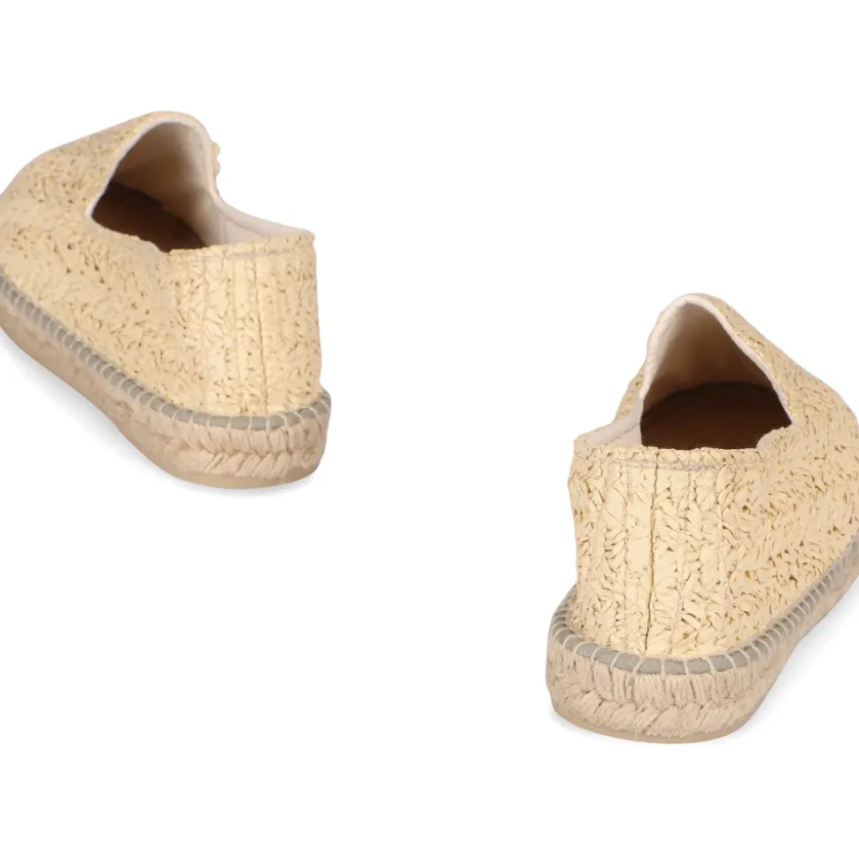 Raffia Espadryle Okrągły Nosek Guma