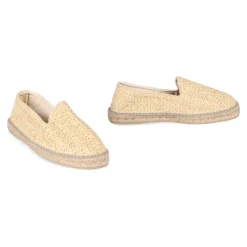 Raffia Espadryle Okrągły Nosek Guma