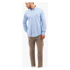 Regular Fit Non-Iron Stretch Supima Cotton Casual Shirt with Button Down Collar