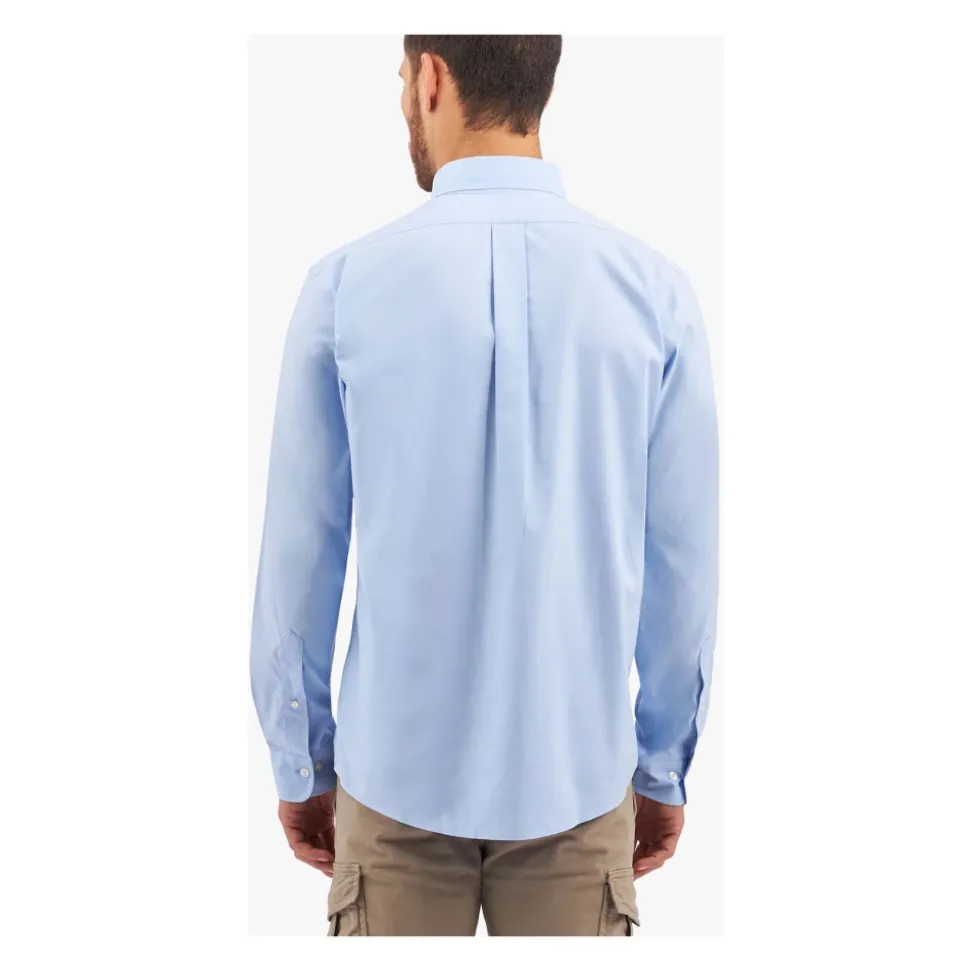 Regular Fit Non-Iron Stretch Supima Cotton Casual Shirt with Button Down Collar