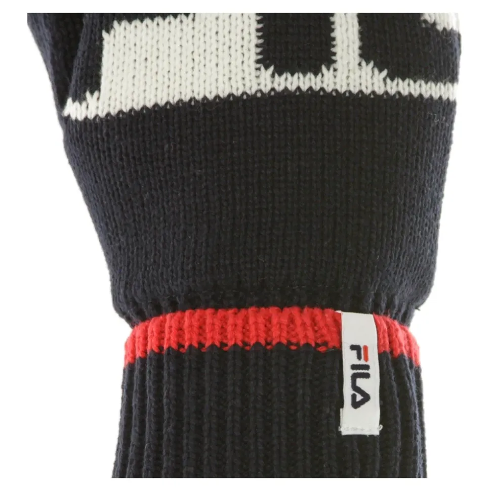 Rekawiczki Meskie Intarsia Czarne/Czerwone/Biale